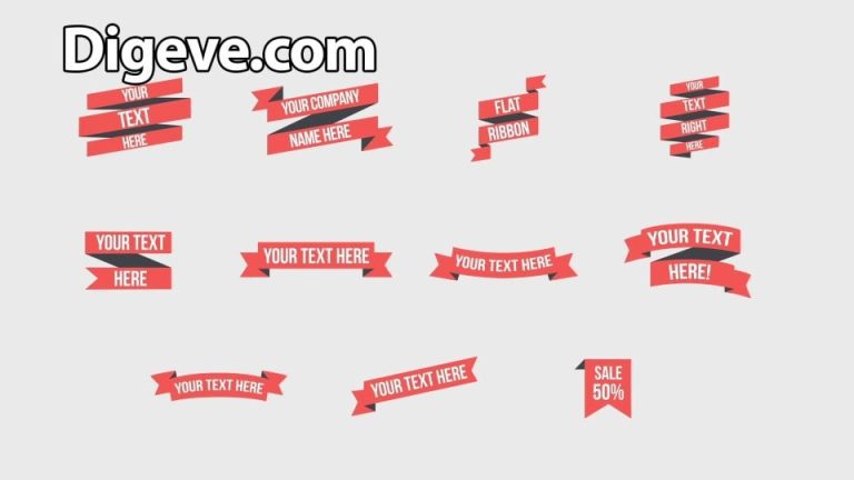 فایل آماده افترافکت روبان تخت متحرک Animated Flat Ribbon
