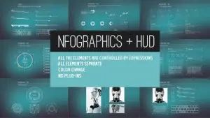 دانلود پروژه افترافکت موشن گرافی المان تکنولوژی Infographics HUD