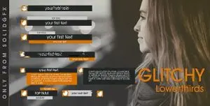 دانلود پروژه آماده افترافکت پارازیت glitch lower thirds
