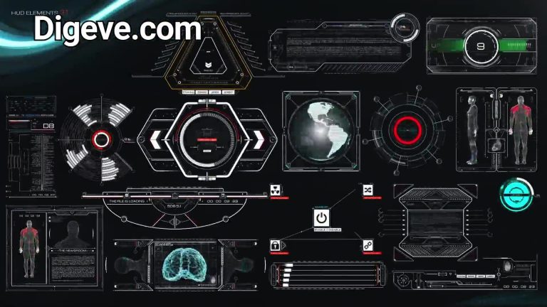 دانلود پروژه آماده افترافکت پکیج المان تکنولوژی و کامپیوتر HUD Elements Mega Pack