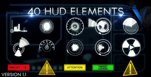 دانلود پروژه آماده افترافکت پکیج اینفوگرافی hud elements 40