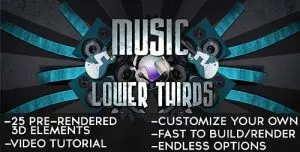 دانلود پروژه آماده افترافکت زیرنویس موزیک Music Lower Thirds