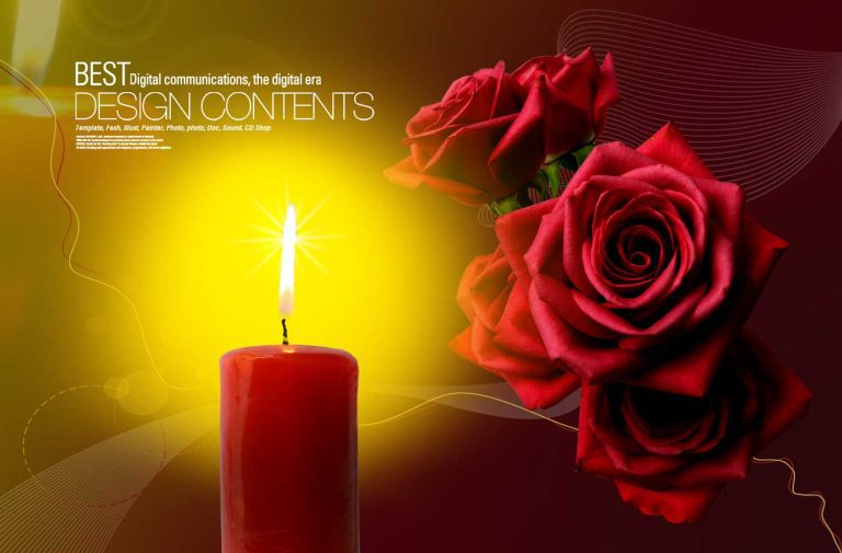 دانلود طرح لایه باز گل رز