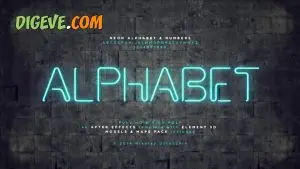دانلود پروژه آماده افترافکت حروف الفبا نئون neon alphabet numbers