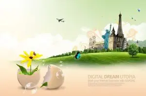 دانلود فایل لایه باز پروانه و گل