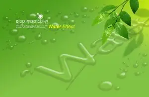 دانلودپوستر لایه باز قطرات باران به همراه بکگراند سبز
