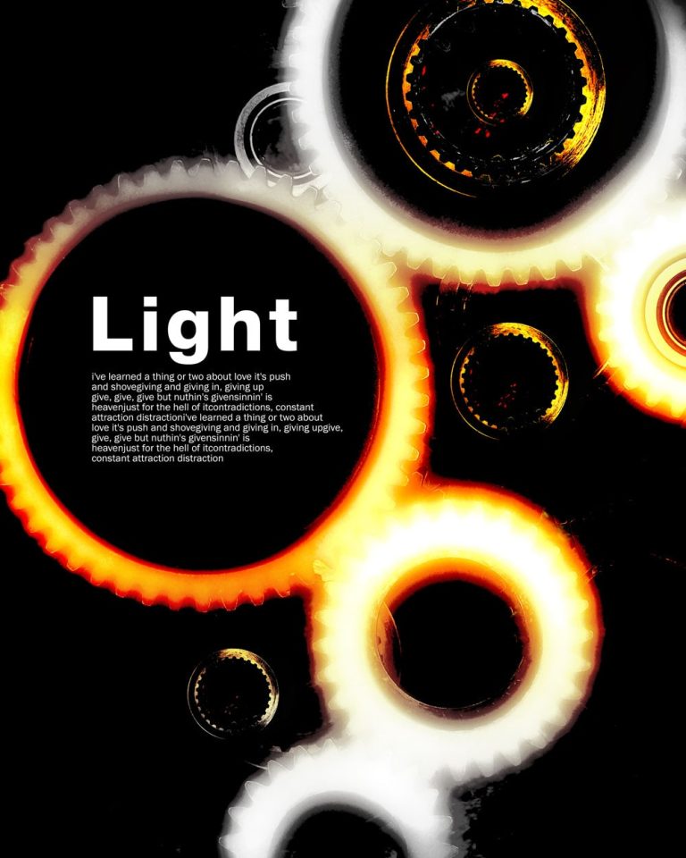 دانلود پوستر لایه باز چرخ دنده و نور