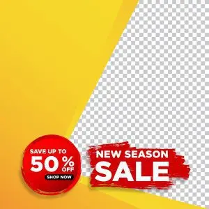 دانلود وکتور لایه باز تخفیف پنجاه درصدی فروش محصول