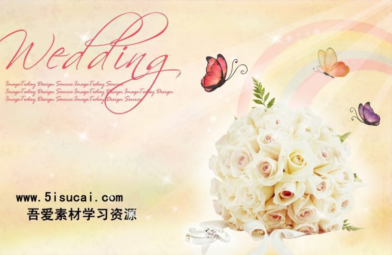 دانلود طرح لایه باز حلقه و دسته گل عروسی