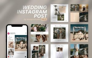 دانلود طرح لایه باز پست اینستاگرام عروسی و ازدواج