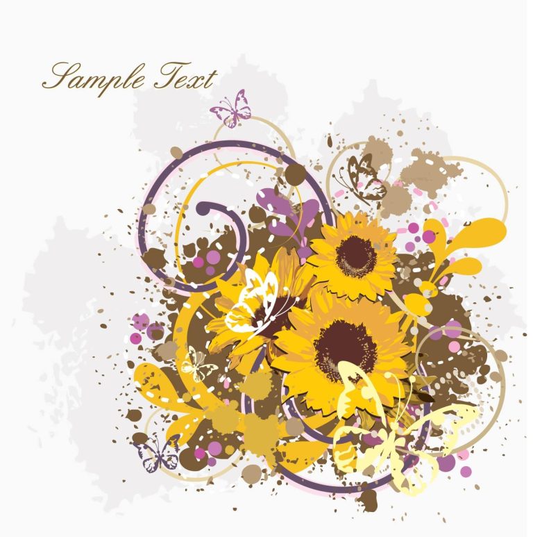 دانلود وکتور لایه باز نقاشی گل