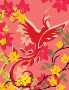 دانلود وکتور لایه باز پترن گل و بوته