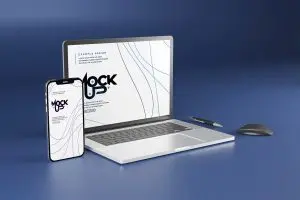 دانلود طرح لایه باز موکاپ لپ تاپ و موبایل