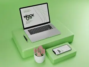 دانلود طرح لایه باز موکاپ لپ تاپ و موبایل