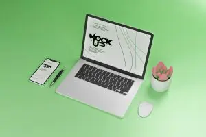 دانلود طرح لایه باز موکاپ لپ تاپ و موبایل