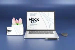 دانلود طرح لایه باز موکاپ لپ تاپ و موبایل