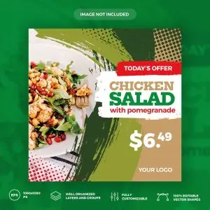 وکتور لایه باز تخفیف رستوران و غذا