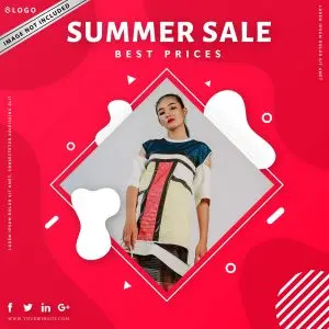 دانلود وکتور لایه باز پوستر فروش لباس تابستانه