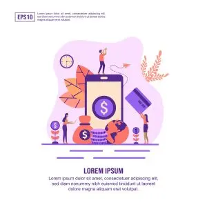 دانلود وکتور لایه باز کیف پول و موبایل بانک