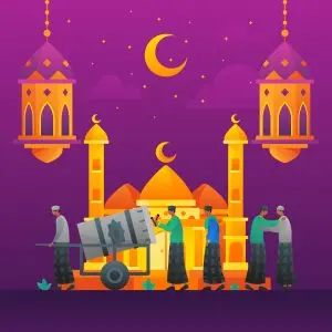 دانلود وکتور لایه باز ماه مبارک رمضان