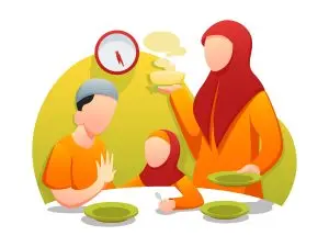 دانلود وکتور لایه باز ماه مبارک رمضان و زمان افطار