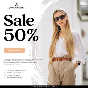 دانلود وکتور لایه باز پوستر فروش محصول