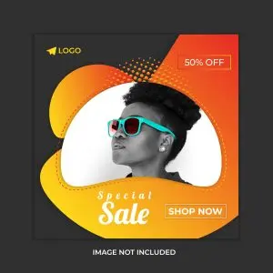 دانلود وکتور لایه باز فروش محصول با تخفیف