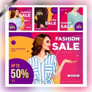 دانلود وکتور لایه باز فروش محصول با تخفیف پنجاه درصدی