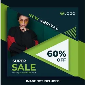 دانلود وکتور لایه باز فروش محصول با تخفیف شصت درصدی