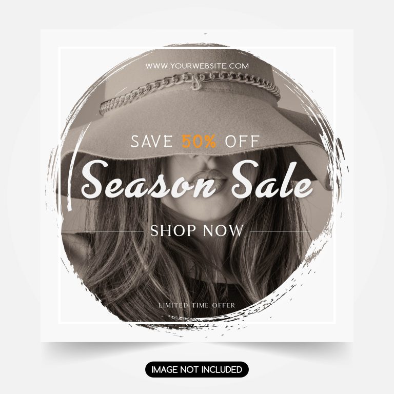 دانلود وکتور لایه باز فروش محصول با تخفیف پنجاه درصدی