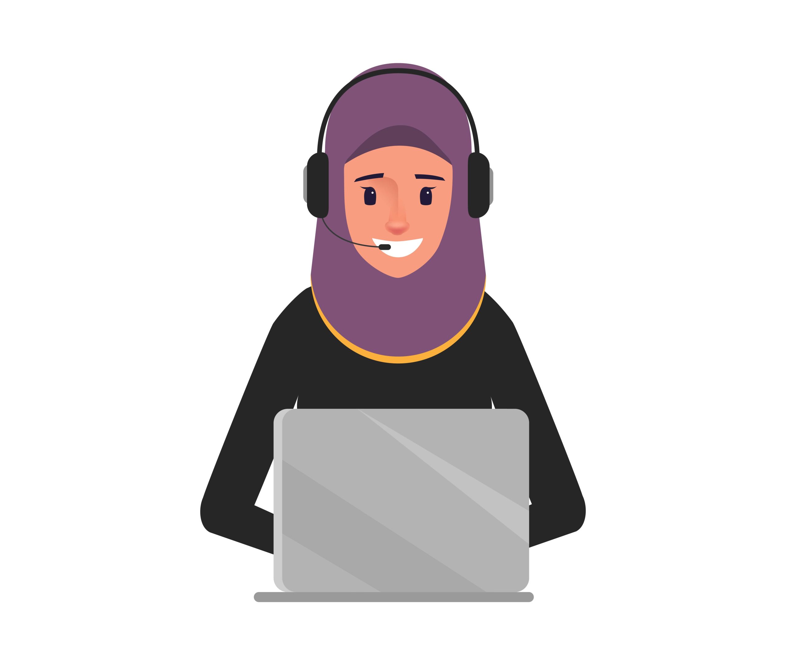 دانلود وکتور لایه باز پشتیبان آنلاین (مسلمان)