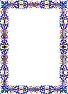 دانلود وکتور لایه باز فریم رنگی نقوش اسلیمی