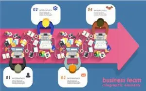 دانلود وکتور لایه باز اینفوگرافی تیم تجاری