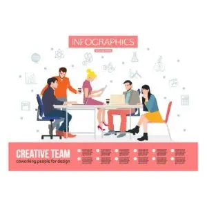 دانلود وکتور لایه باز اینفوگرافی کار تیمی