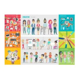 دانلود وکتور لایه باز اینفوگرافی کسب و کار تیمی خلاق
