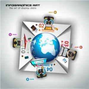 دانلود وکتور لایه باز اینفوگرافی دور کاری در شرکت ها