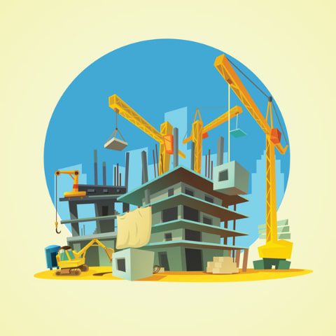 دانلود وکتور لایه باز پوستر پروژه ساختمانی در حال اجرا