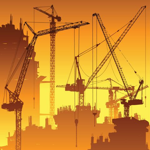 دانلود وکتور لایه باز جرثقیل‌های ساختمانی