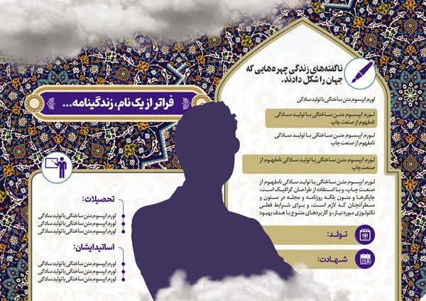 دانلود طرح لایه باز اینفوگرافی معرفی شهدا