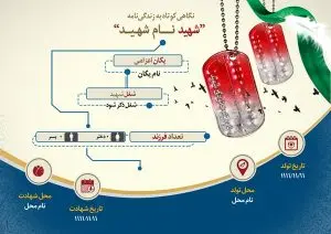 دانلود طرح لایه باز اینفوگرافی بیوگرافی شهدا