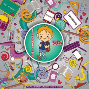 دانلود وکتور لایه باز فروش ویژه لوازم تحریر فصل پاییز