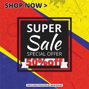 دانلود وکتور لایه‌باز تبلیغاتی تخفیف‌های ویژه