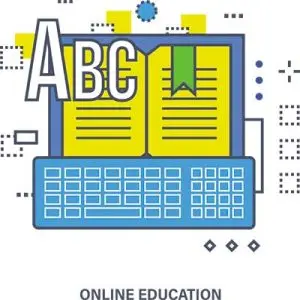 دانلود وکتور لایه‌ باز آموزش آنلاین و یادگیری از راه دور و تعامل الکترونیکی