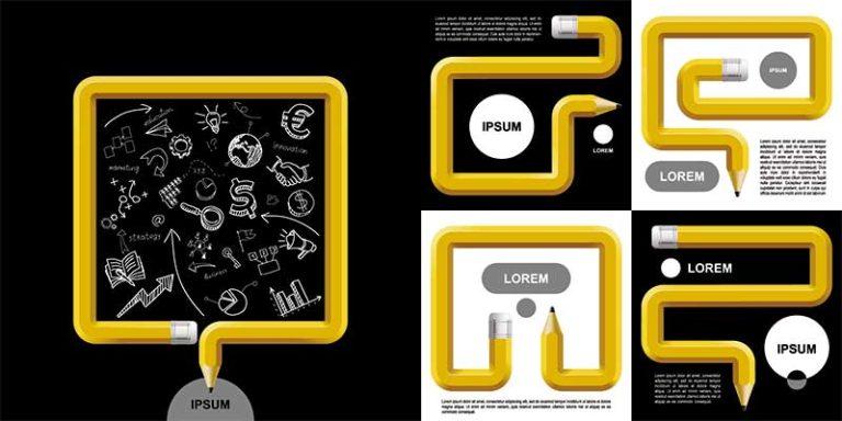 دانلود طرح لایه‌ باز مجموعه قاب پوستر طرح مداد