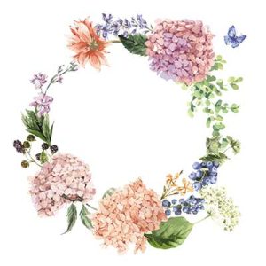 دانلود رایگان طرح لایه باز قاب گل تزئینی با فضای خالی مرکزی