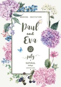 دانلود طرح لایه باز کارت دعوت مراسم با قاب گل تزئینی