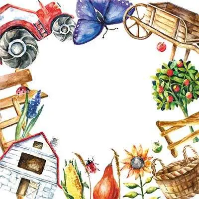 دانلود رایگان وکتور لایه باز قاب دایره‌ای المان‌های کشاورزی