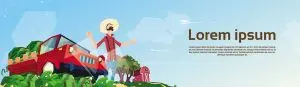 دانلود طرح لایه باز پوستر کشاورزی و کامیون حمل محصولات