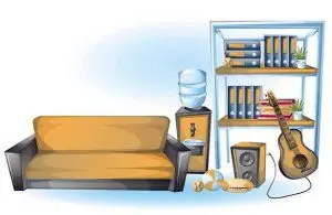 دانلود وکتور لایه باز چیدمان فضای استراحت و دکوراسیون داخلی مدرن