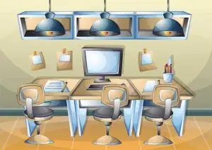 دانلود وکتور لایه باز میز کار اداری مدرن